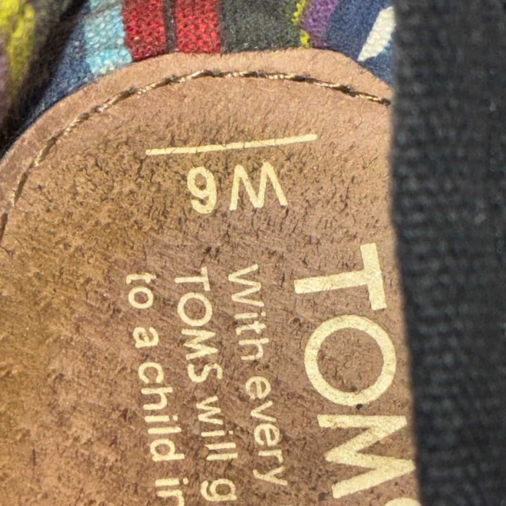 TOMS‎ Classic Alpargata Black Canvas Slip On Shoes Womens Size 6 M